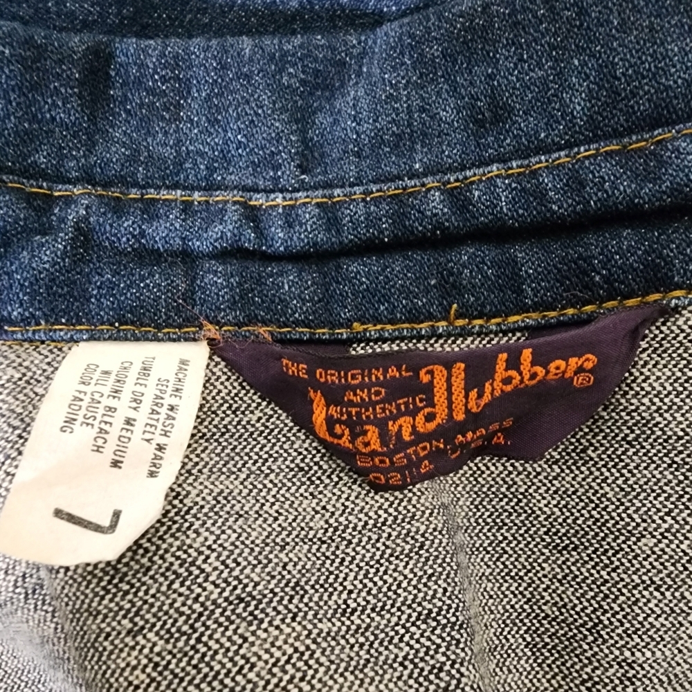 70's Vintage Landlubber Denim Duster Snap Button Dress Sz7 USA Western Boho Chic - Picture 15 of 15